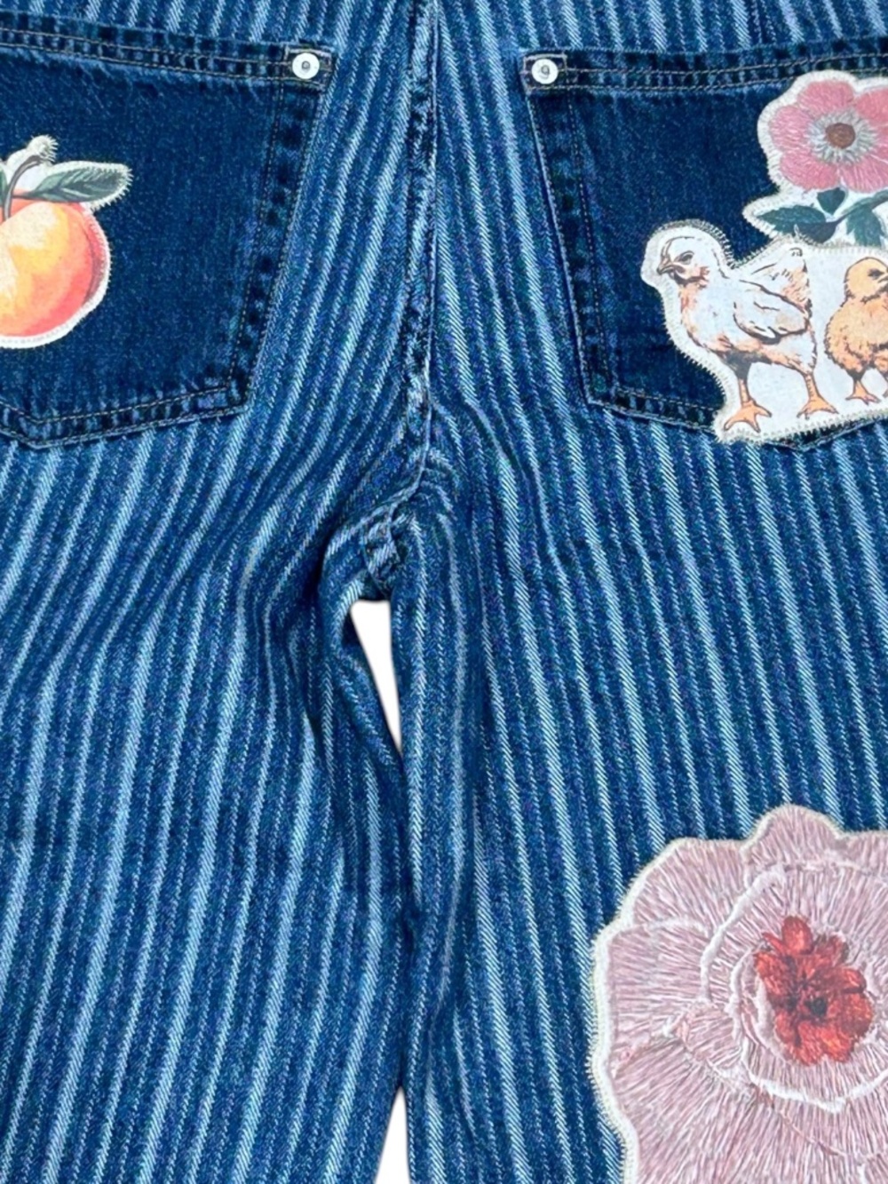 NWT Free People We the Free Farm to Peach Patchwork Jeans Size 28 NEW with Tag - Picture 12 of 13